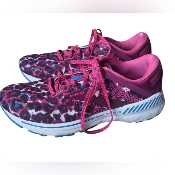 Brooks Adrenaline GTS 22 Magenta Paint Smudge Women's Running Trainers 11.5 - Picture 1 of 13
